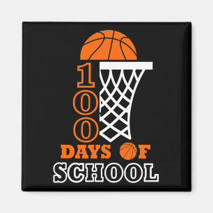 100 Days of School Kids Basketball 100th day of sc Magnet
