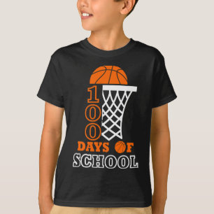 100 Days of School Kids Basketball 100th day of sc T-Shirt