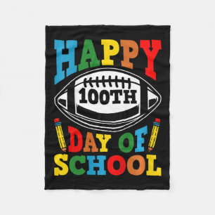 100 Days Of School Kids Boys Happy 100th Day Of Sc Fleece Blanket