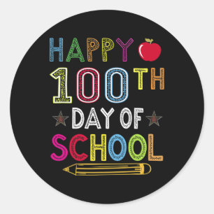 100 Days Of School Kids Gift For Student  Classic Round Sticker