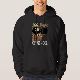 100 Days Of School Kids Girl Black African America Hoodie