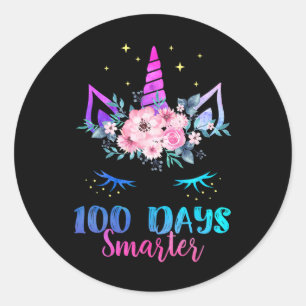 100 Days Of School Kids Teacher 100th Day Rainbow  Classic Round Sticker