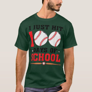 100 Days Of School Kindergarten Baseball Students T-Shirt