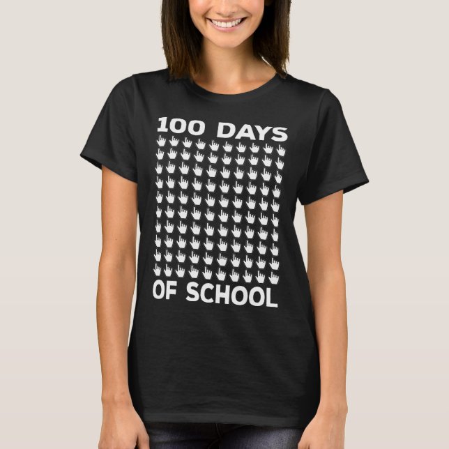 100 Days of School Kindergarten Math Students Virt T-Shirt (Front)