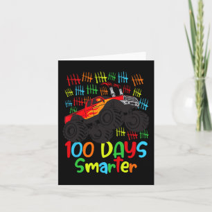 100 Days Of School Kindergarten Smarter Boys Monst Card