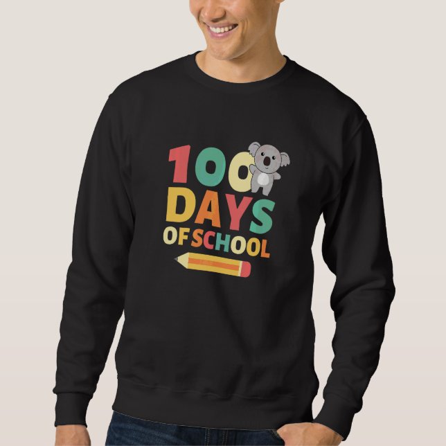 100 Days Of School Koala 100 Days Of School Sweatshirt (Front)