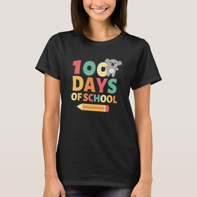 100 Days Of School Koala 100 Days Of School T-Shirt (Front)