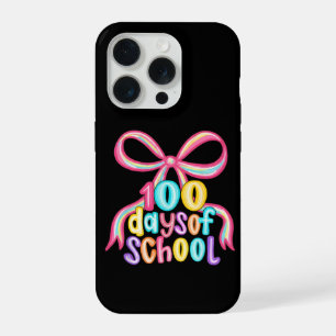100 Days of School Leopard Bow Pencil iPhone 15 Pro Case