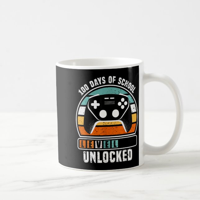 100 Days Of School Level Unlocked Funny Gamers Boy Coffee Mug (Right)