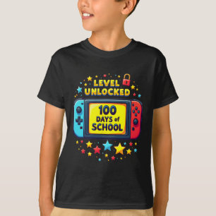 100 Days Of School Level Unlocked Gamer Boys Video T-Shirt