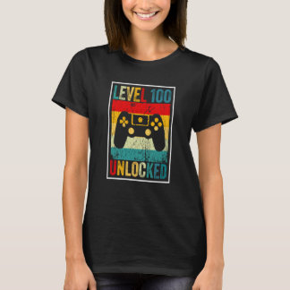 100 Days Of School Level Unlocked Gamer Video Game T-Shirt