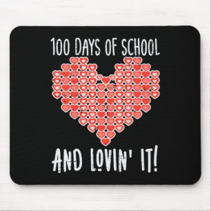 100 Days Of School Lovin It Hearts Valentines Day Mouse Mat