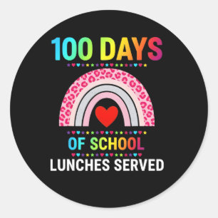100 Days Of School Lunches Served Rainbow Lunch La Classic Round Sticker