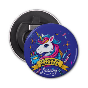 100 Days of School Magical Learning Cute Unicorn Bottle Opener