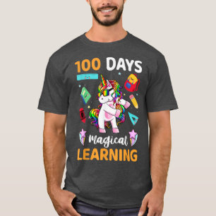 100 Days Of School Magical Learning Funny Unicorn T-Shirt