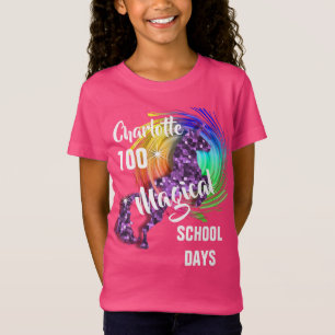 100 Days Of School Magical Unicorn Personalised T-Shirt