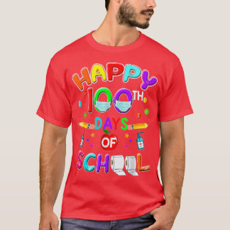 100 Days Of School Mask Teacher And Student 2 T-Shirt