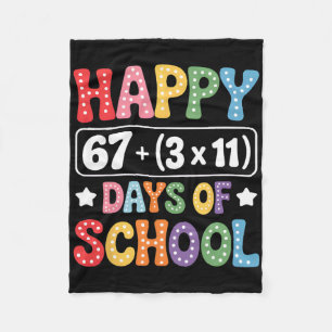 100 Days Of School Math Equation Groovy 67 Meme Te Fleece Blanket