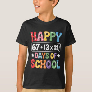 100 Days Of School Math Equation Groovy 67 Meme Te T-Shirt