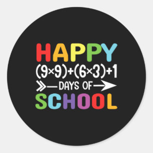 100 Days Of School Math Teacher Equation 100th Day Classic Round Sticker
