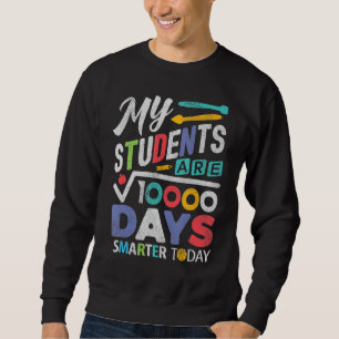 100 Days Of School Math Teacher Smarter 10000 Squa Sweatshirt