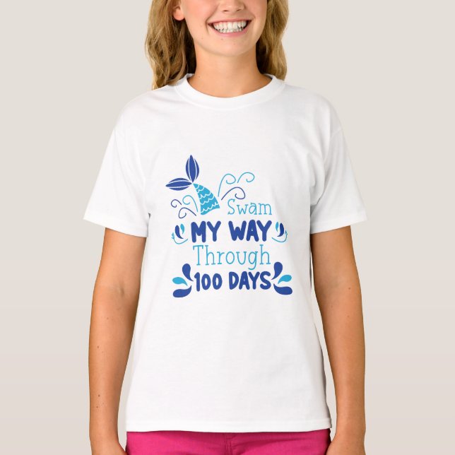 100 Days of School Mermaid T-Shirt (Front)