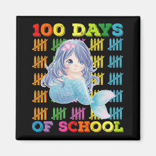 100 Days Of School Mermaid Teacher Student Magnet