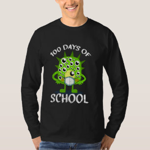 100 Days Of School Monster Face Mask Student Quara T-Shirt