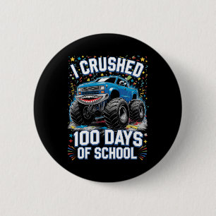 100 Days Of School Monster Truck 100th Day Of Scho 6 Cm Round Badge