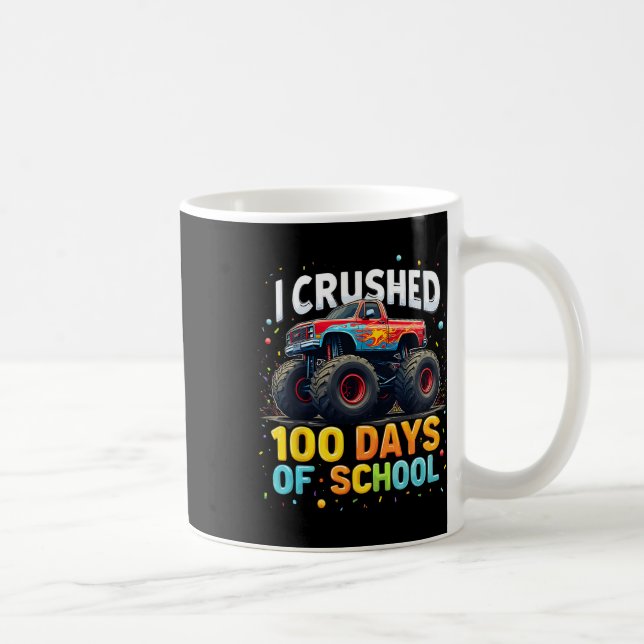 100 Days Of School Monster Truck 100th Day Of Scho Coffee Mug (Right)