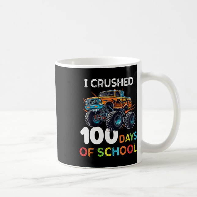 100 Days Of School Monster Truck 100th Day Of Scho Coffee Mug (Right)