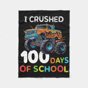 100 Days Of School Monster Truck 100th Day Of Scho Fleece Blanket