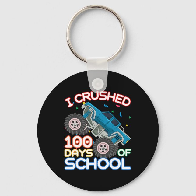 100 Days Of School Monster Truck 100th Day Of Scho Key Ring (Front)