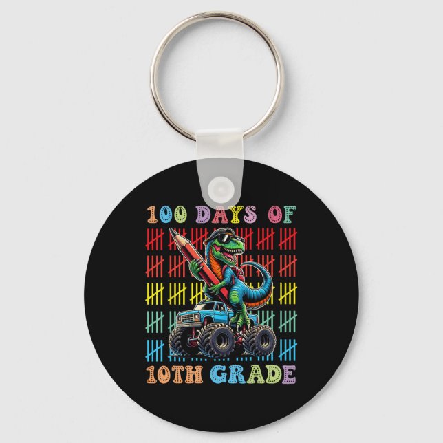 100 Days Of School Monster Truck 100th Day Of Scho Key Ring (Front)