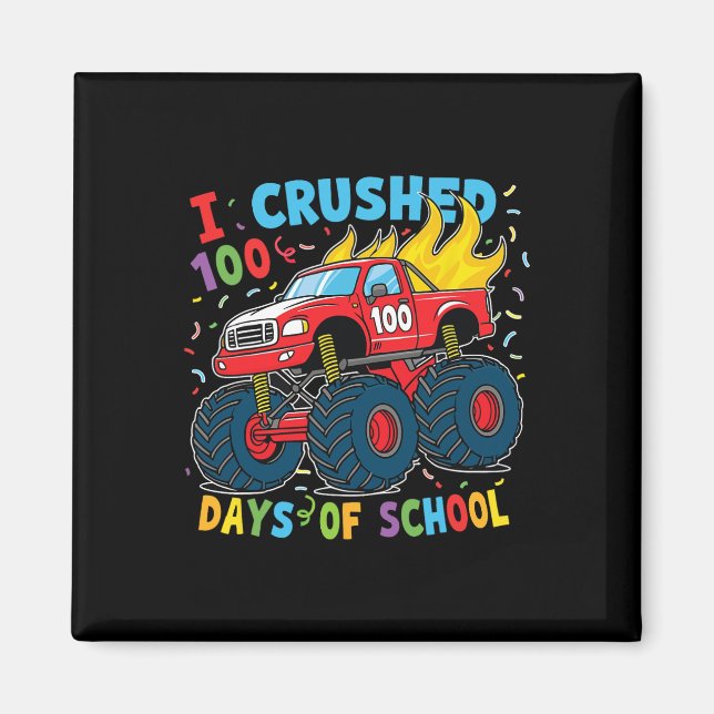 100 Days Of School Monster Truck 100th Day Of Scho Magnet (Front)