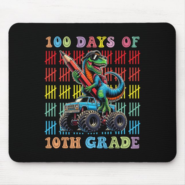 100 Days Of School Monster Truck 100th Day Of Scho Mouse Mat (Front)