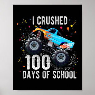 100 Days Of School Monster Truck 100th Day Of Scho Poster