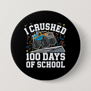 100 Days of School Monster Truck 100th Day School 7.5 Cm Round Badge