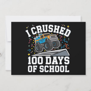 100 Days of School Monster Truck 100th Day School Invitation