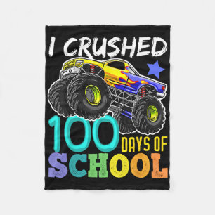100 Days Of School Monster Truck 100th Days Of Sch Fleece Blanket