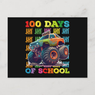 100 Days Of School Monster Truck Teacher Student Postcard