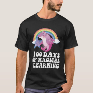 100 Days of School Narwhal Unicorn Girls 100th Day T-Shirt
