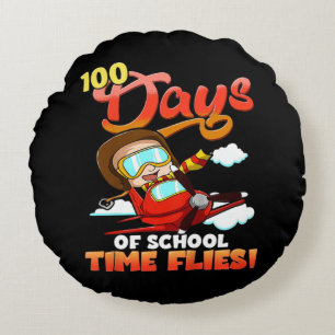 100 Days Of School Neck Deep.Png Round Cushion