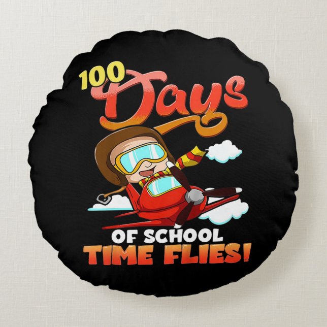 100 Days Of School Neck Deep.Png Round Cushion (Front)