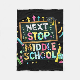 100 Days Of School Next Stop Middle School Boys Ki Fleece Blanket