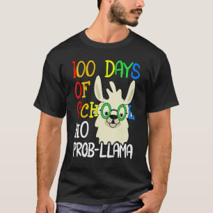 100 Days Of School No Prob Llama 100th Day School T-Shirt