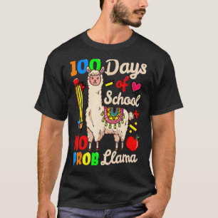 100 Days Of School No Prob Llama Cute 100th Day Te T-Shirt