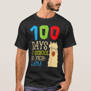 100 Days Of School No Prob Llama Cute Alpaca Stude T-Shirt