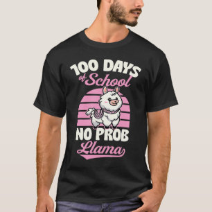 100 Days Of School No Prob Llama Cute Animal Joke T-Shirt