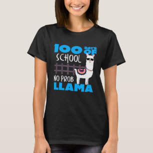 100 Days of School No Prob Llama Cute Student Teac T-Shirt